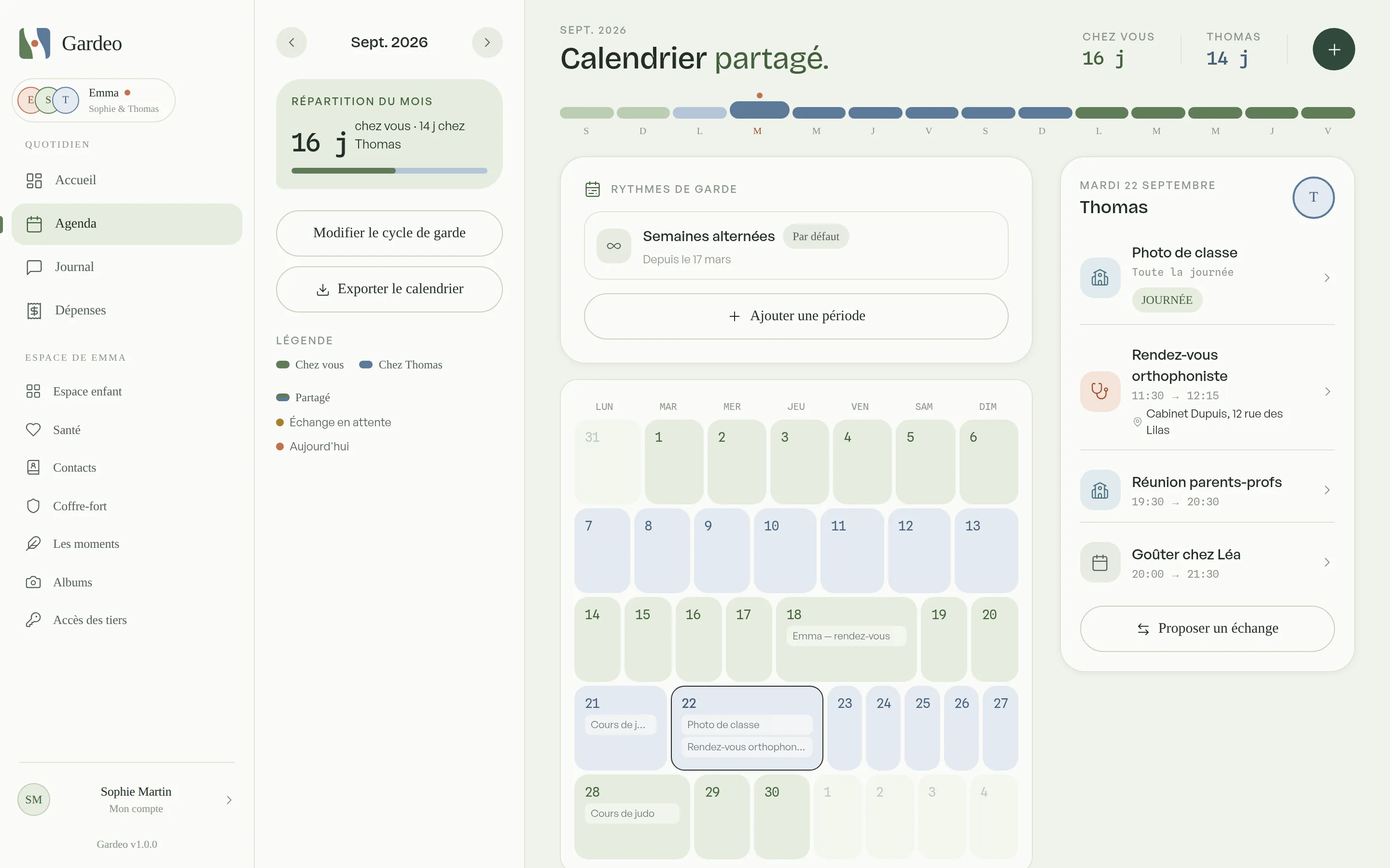 L'agenda partagé